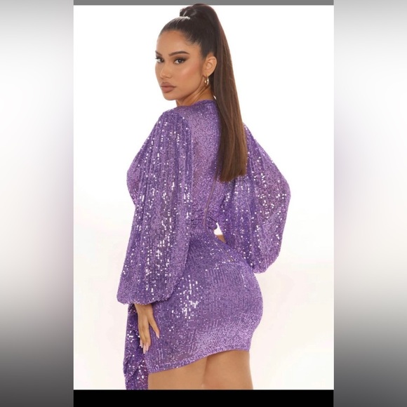 Purple Sequin Fashion Nova Dress 3X - Picture 4 of 4